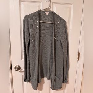 Gray cardigan with studs. Size S